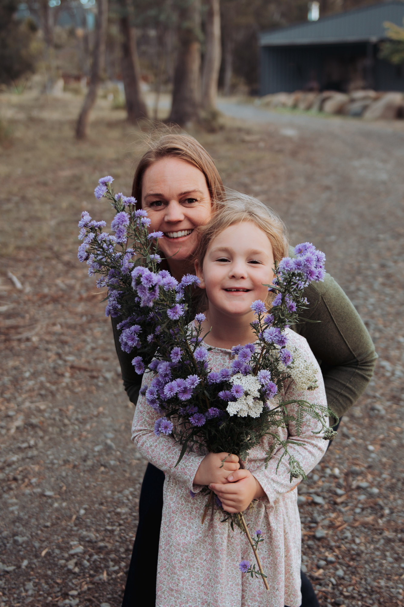 A family photographed together in Tasmania