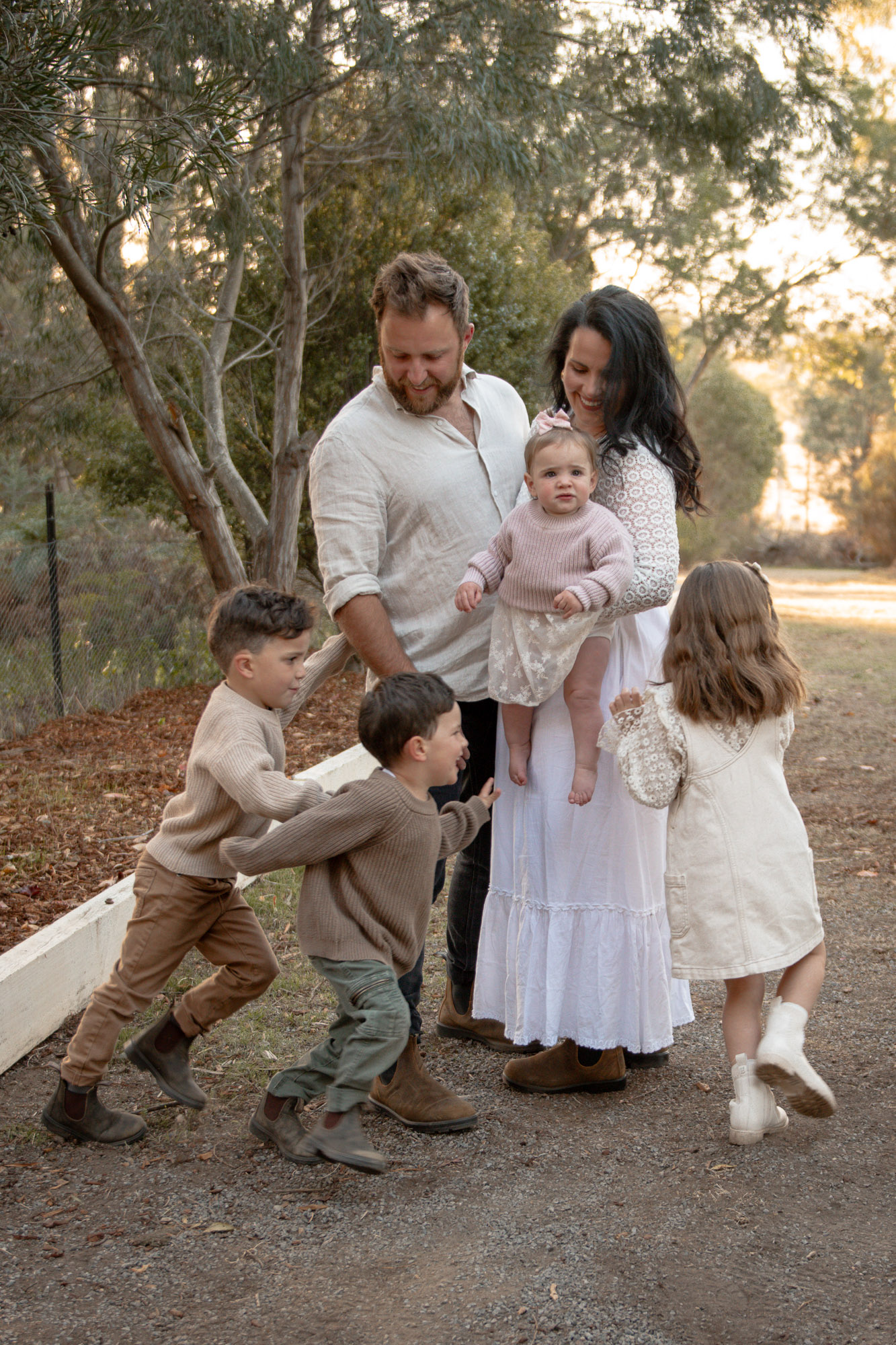 Family session capturing real, natural moments in Tasmania