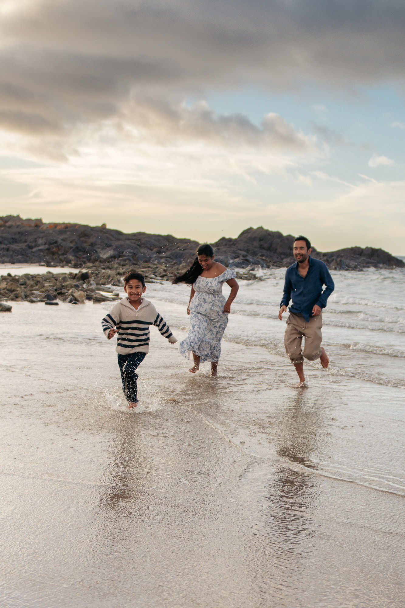 Family session capturing real, natural moments in Tasmania