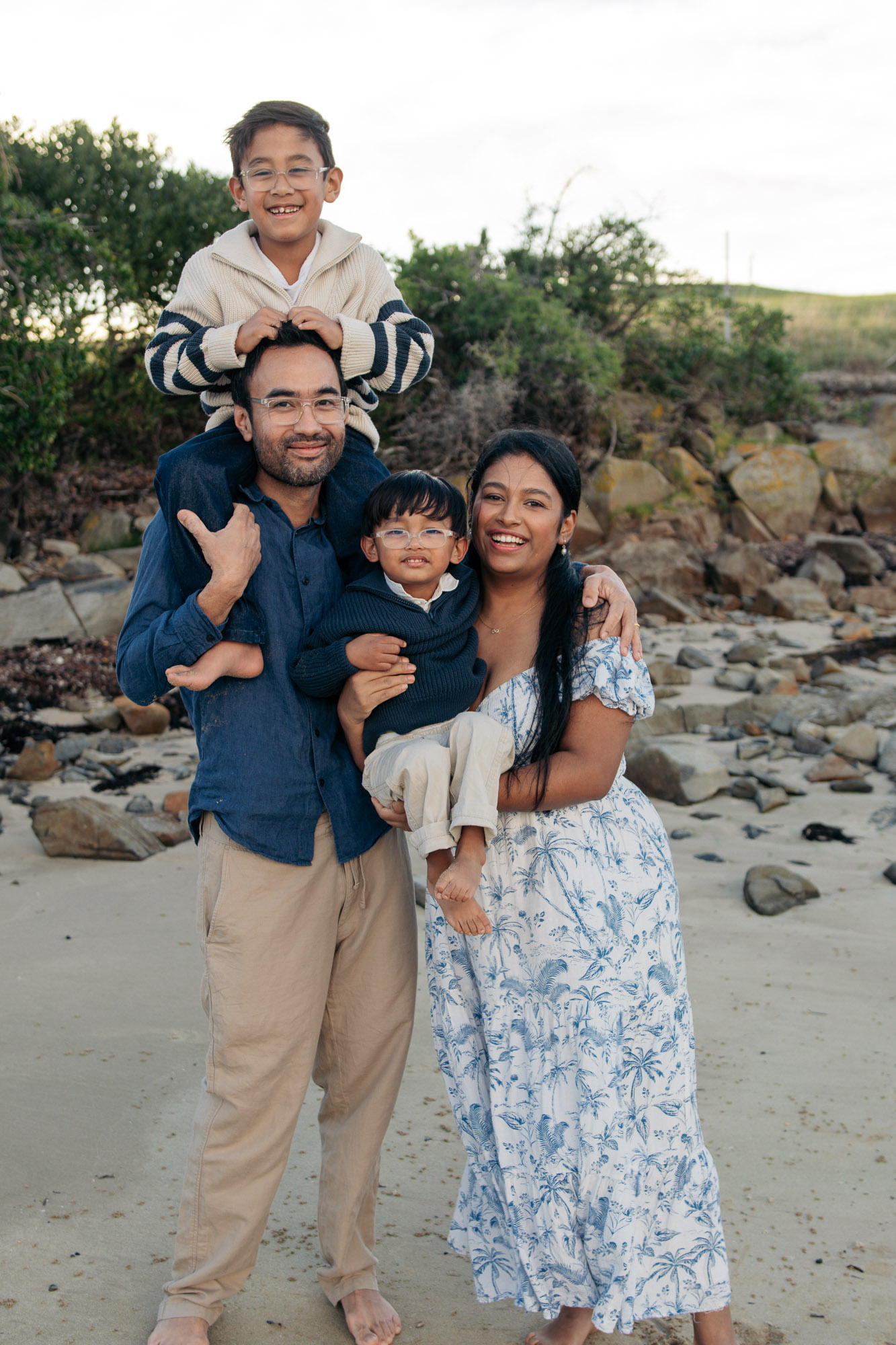 Family session capturing real, natural moments in Tasmania