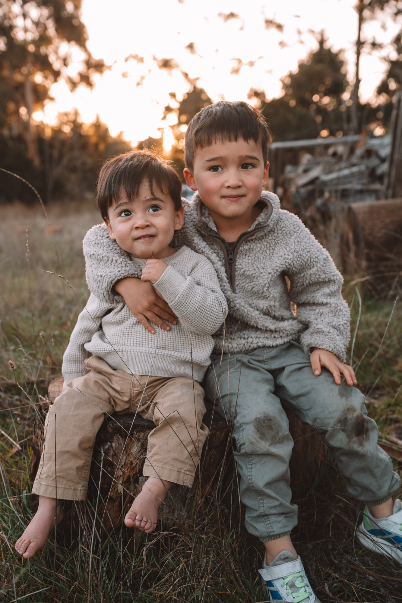 A family photographed together in Tasmania