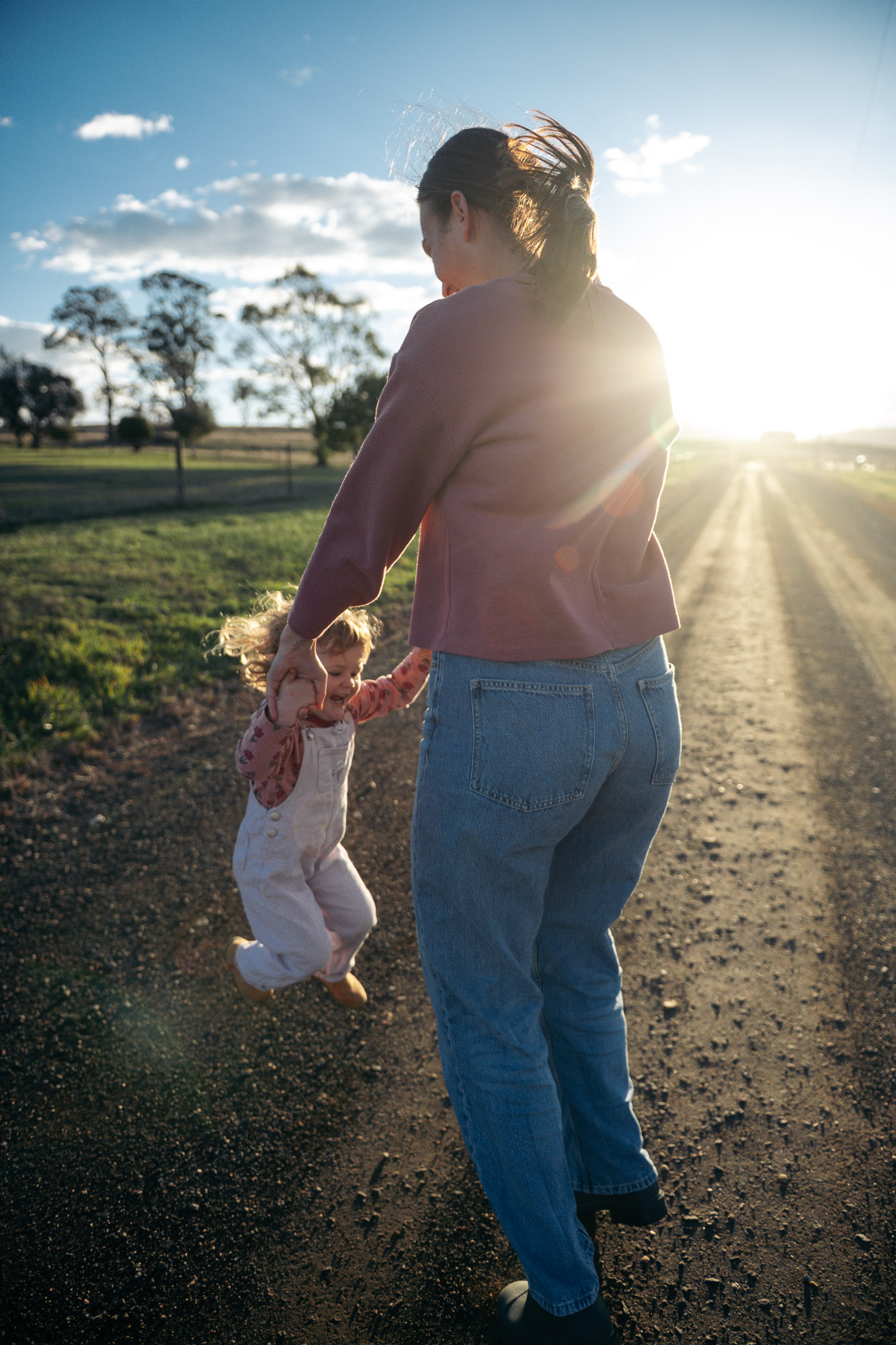 Family session capturing real, natural moments in Tasmania
